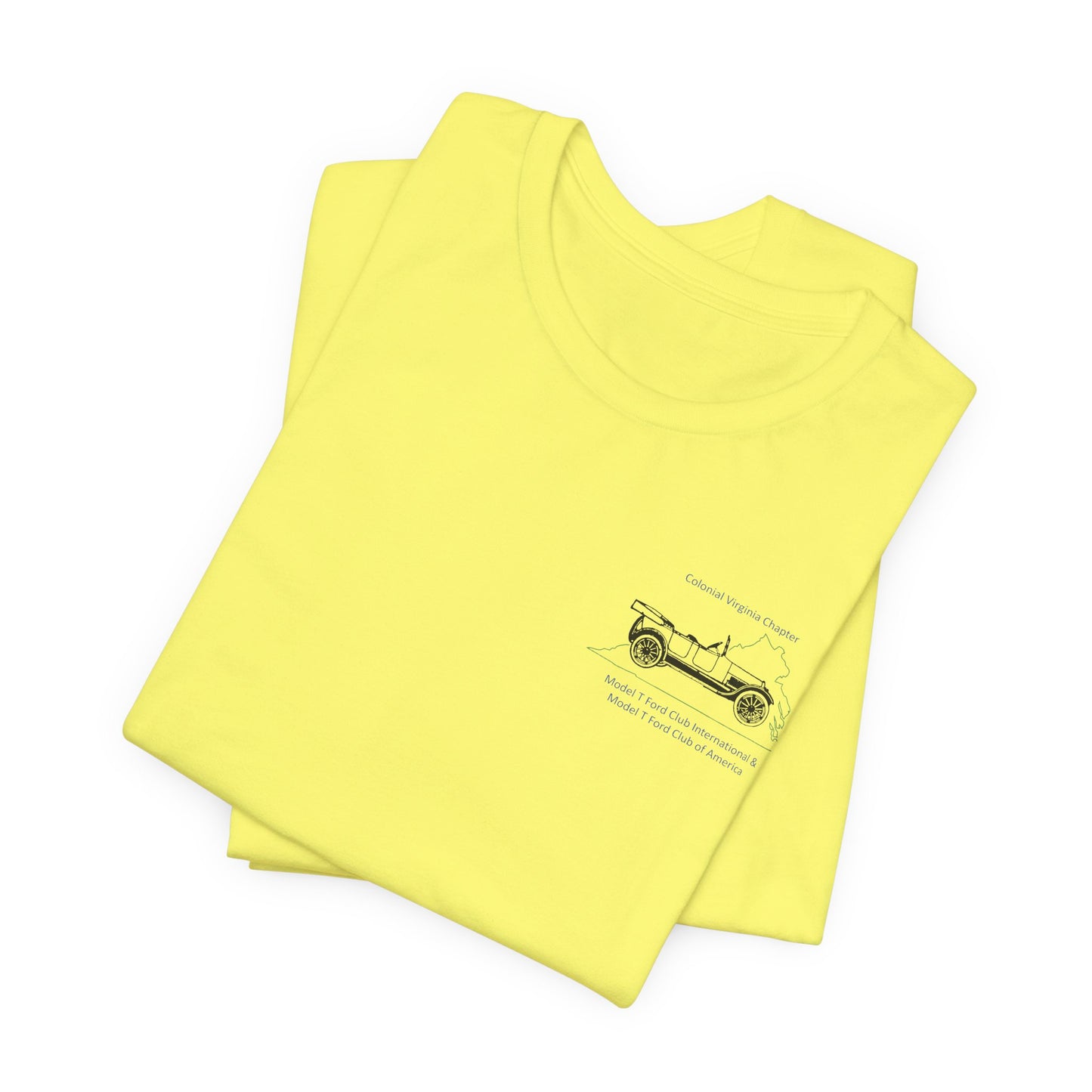 Colonial Virginia Chapter Graphic Tee — Classic Car Chest Print