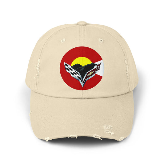 Central Colorado Corvette Club Distressed Cap — Printed