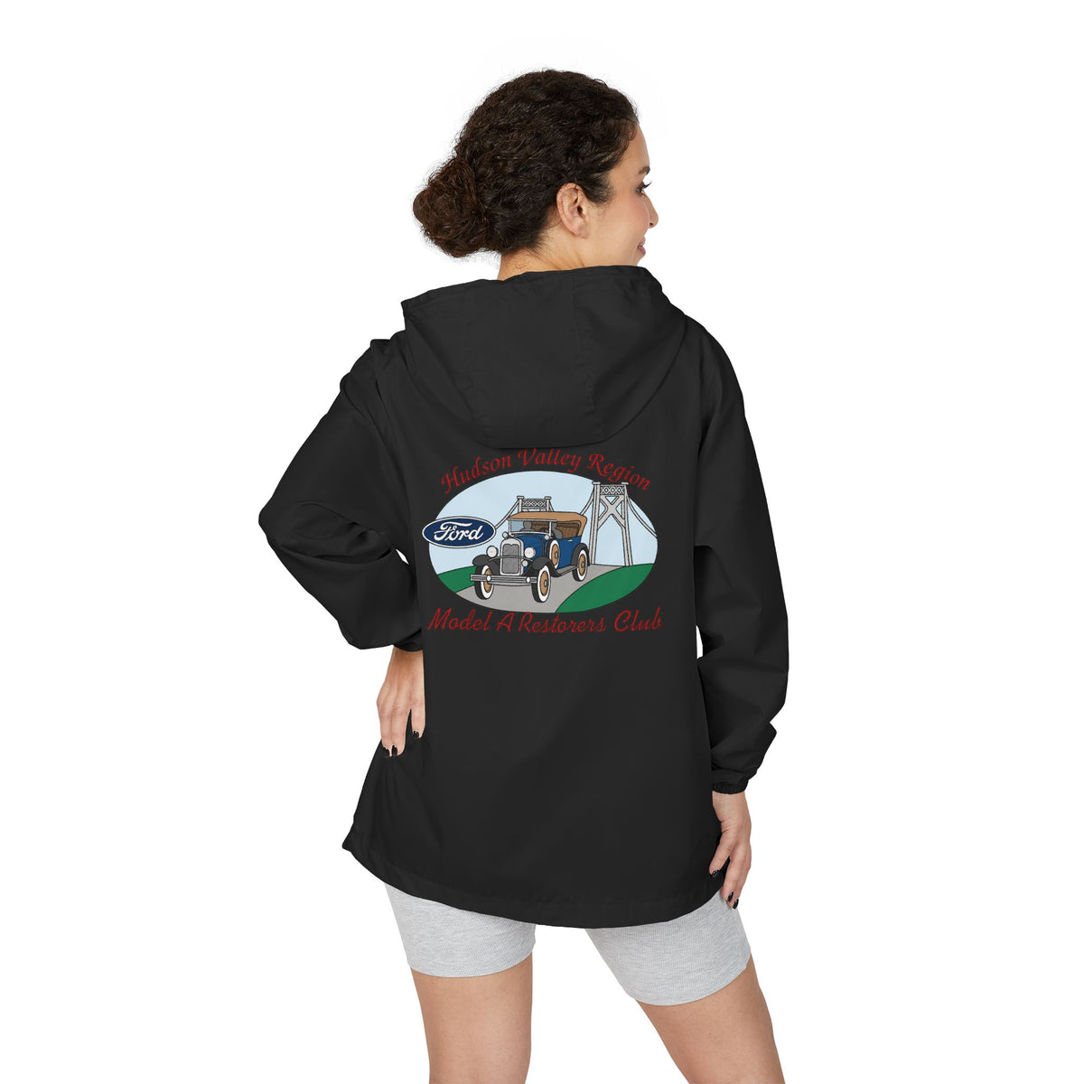 Hudson Valley Region Model A Restorers Club Windbreaker Jacket - Front and Back Logos