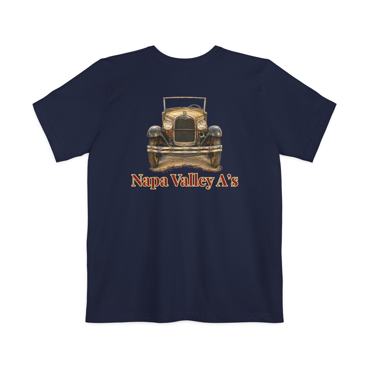 Napa Valley A's Pocket T-Shirt — Small Front Logo and Large Back Logo