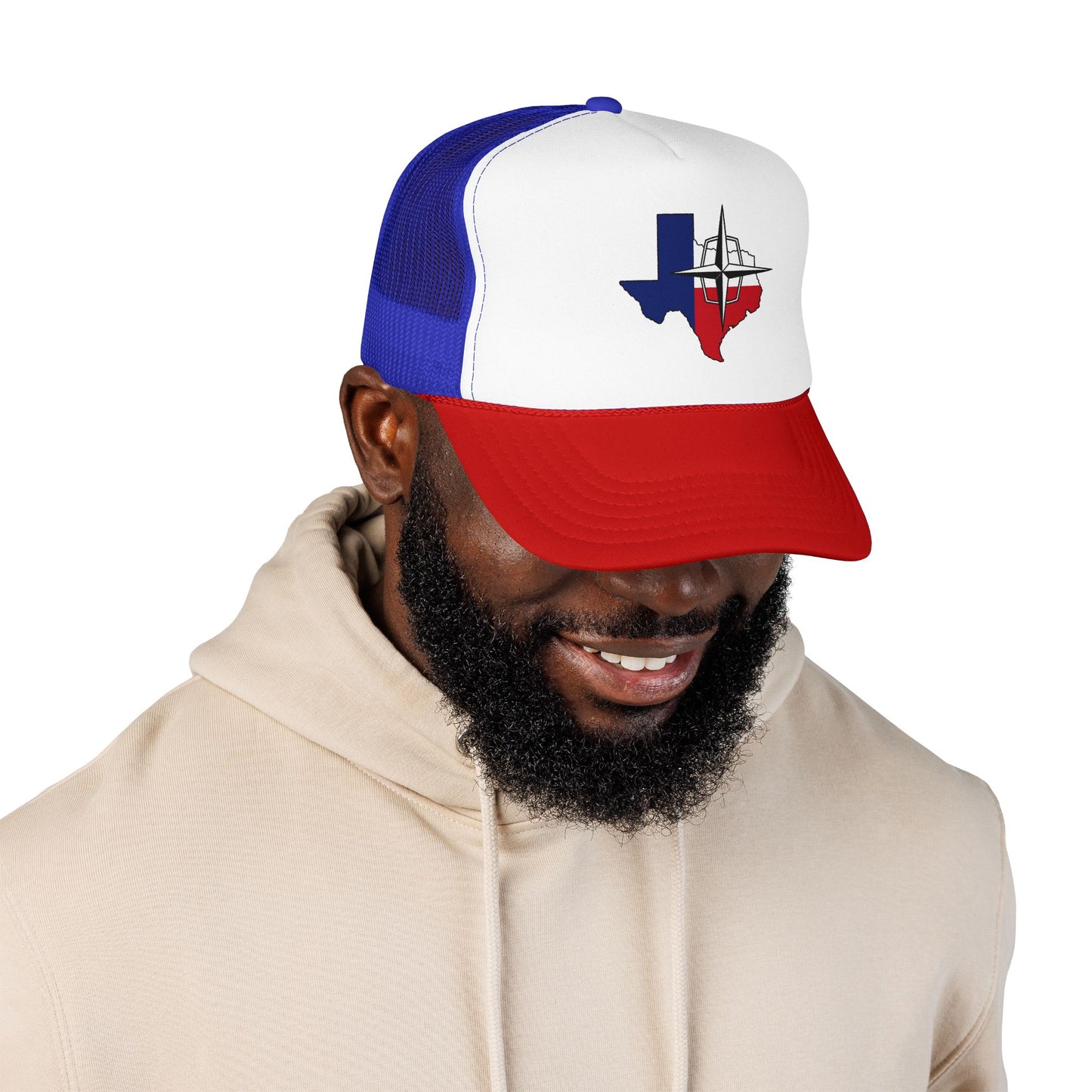 Lincoln & Continental Owners Club - Texas Gulf Coast Region Trucker Hat  — Red White Blue Foam Cap