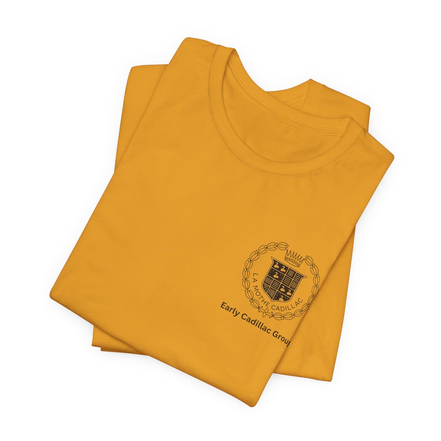 Early Cadillac Crest T-Shirt — Small Left-Chest Logo 1902-1905