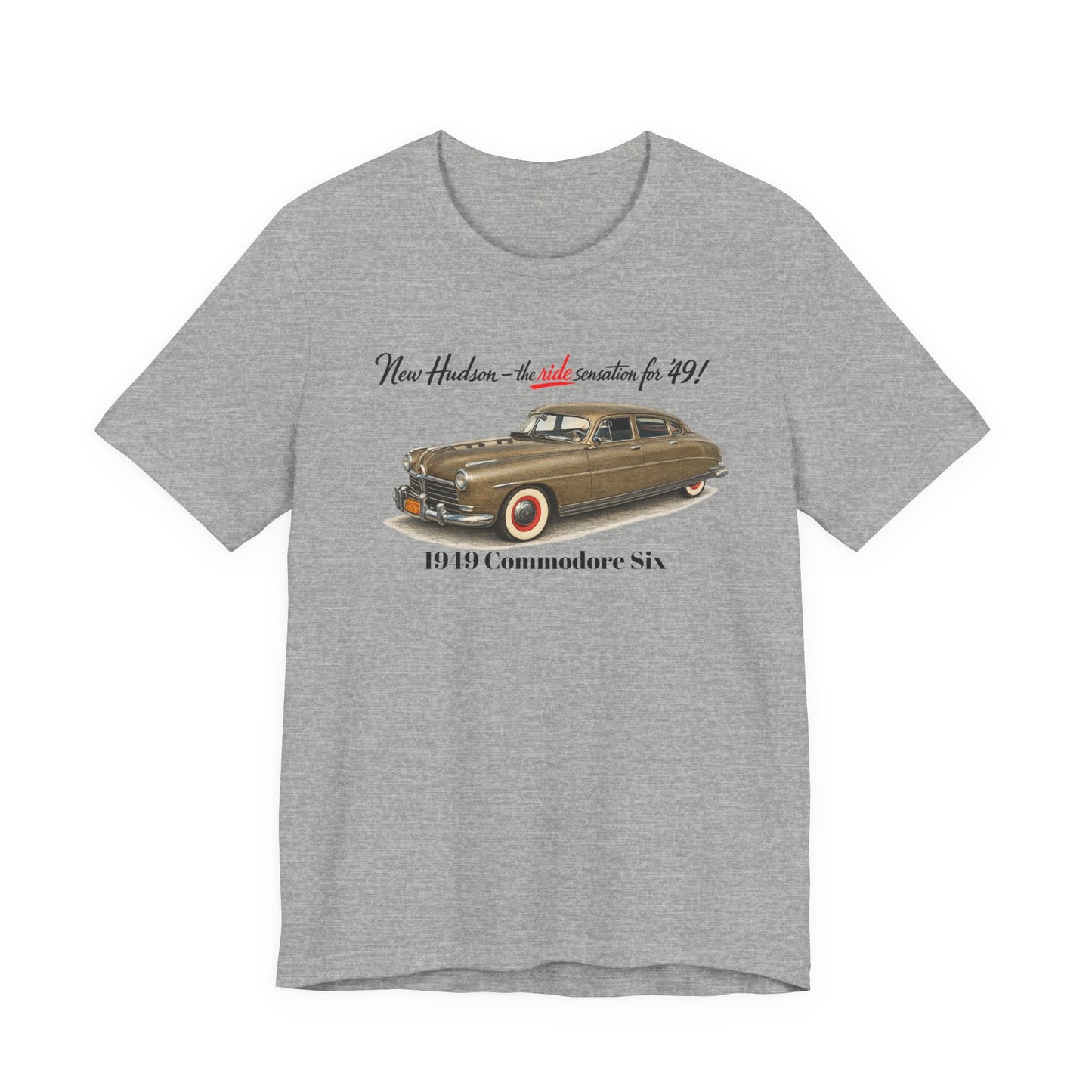 1949 Hudson Commodore Six Vintage Car T-Shirt — Unisex Jersey Short Sleeve Tee (DT)