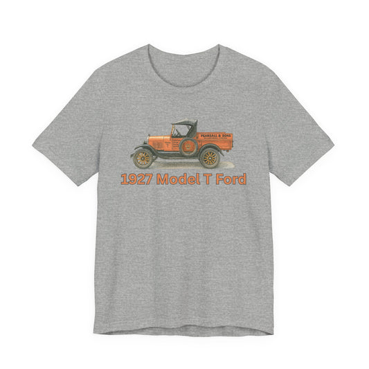 1972 Model T Ford Pickup PEARSALL & SONS Vintage Truck T‑Shirt — Pearsall & Sons Williamsburg, Virginia 1927 Model T