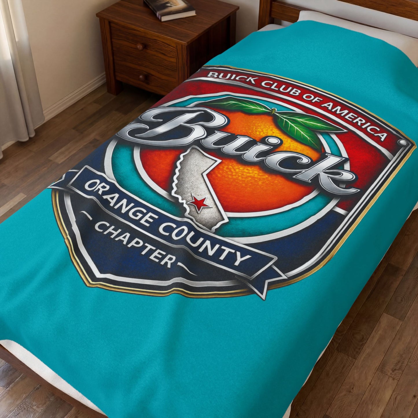 Buick Orange County Chapter Velveteen Plush Blanket – Buick Club of America Logo Throw