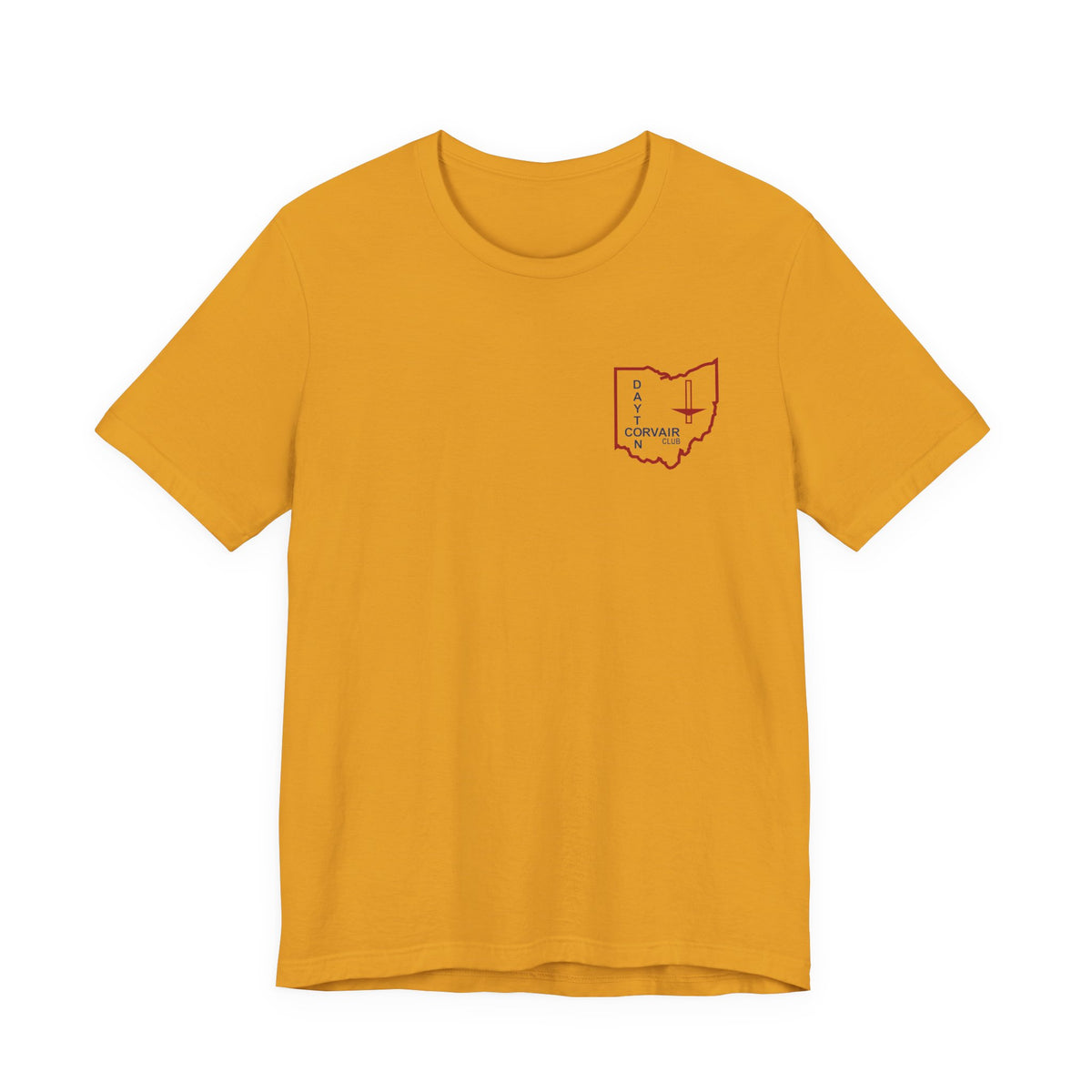 Dayton Corvair Club T-Shirt Unisex Jersey Short Sleeve Tee - Front and Back Logos