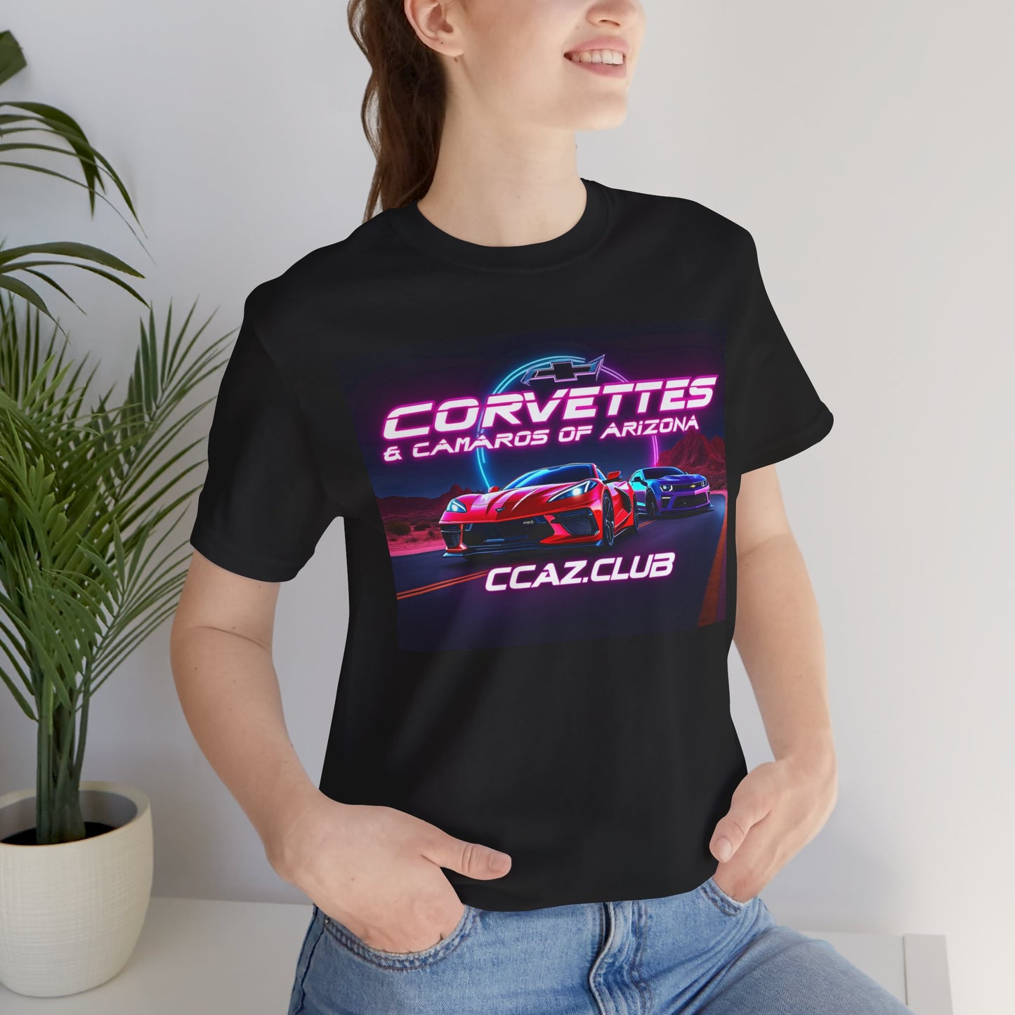 Corvettes & Camaros of Arizona Tee — CCAZ Club Retro Neon Car Shirt