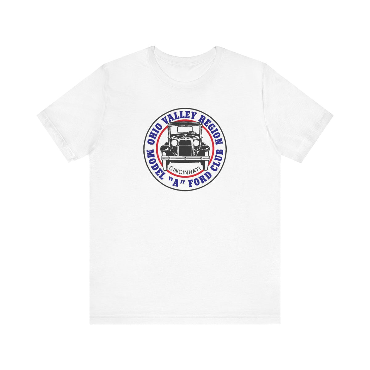 Ohio Valley Region Model A Ford Club (front logo) Unisex Jersey Short Sleeve Tee