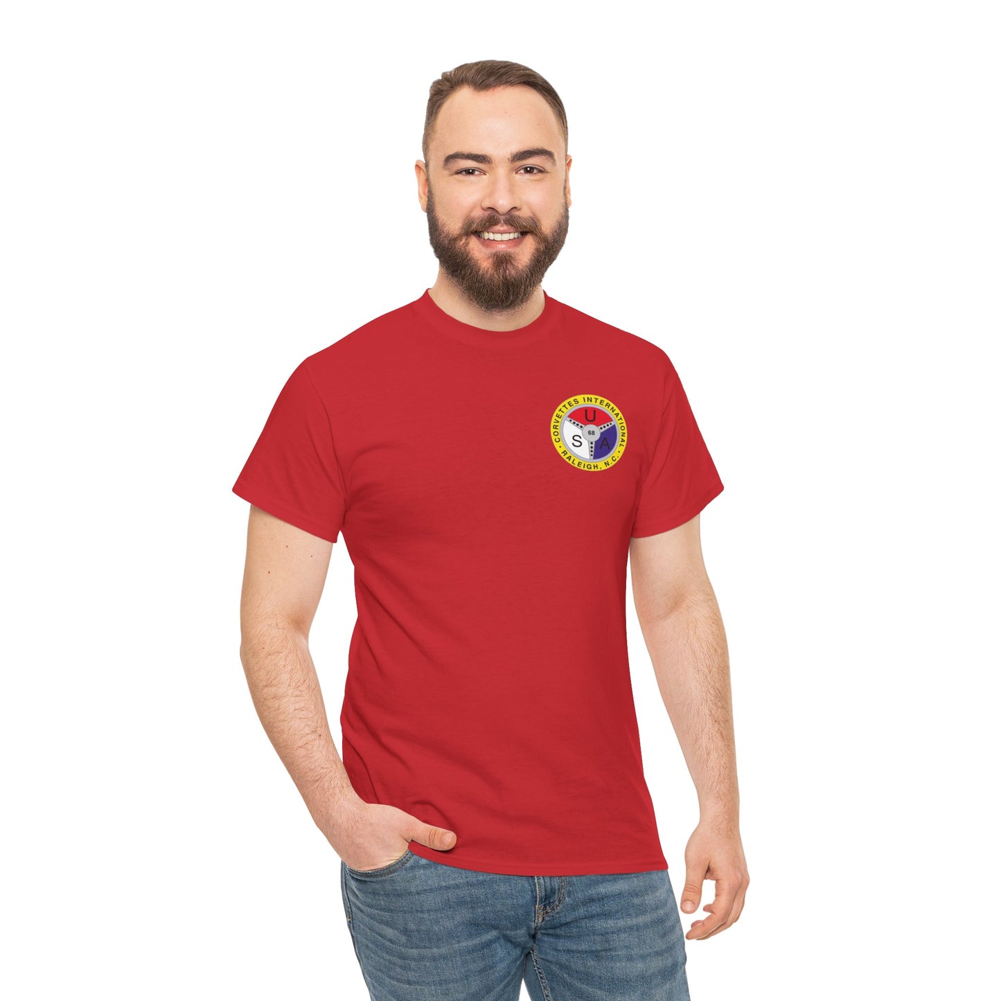 Cornettes International Raleigh Front and Back Logos — Unisex Heavy Cotton Tee