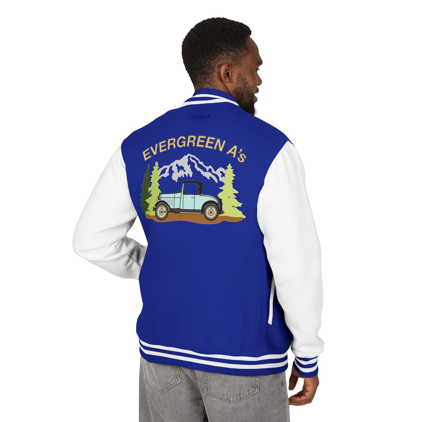 Evergreen A’s Mountain Jeep Letterman Jacket
