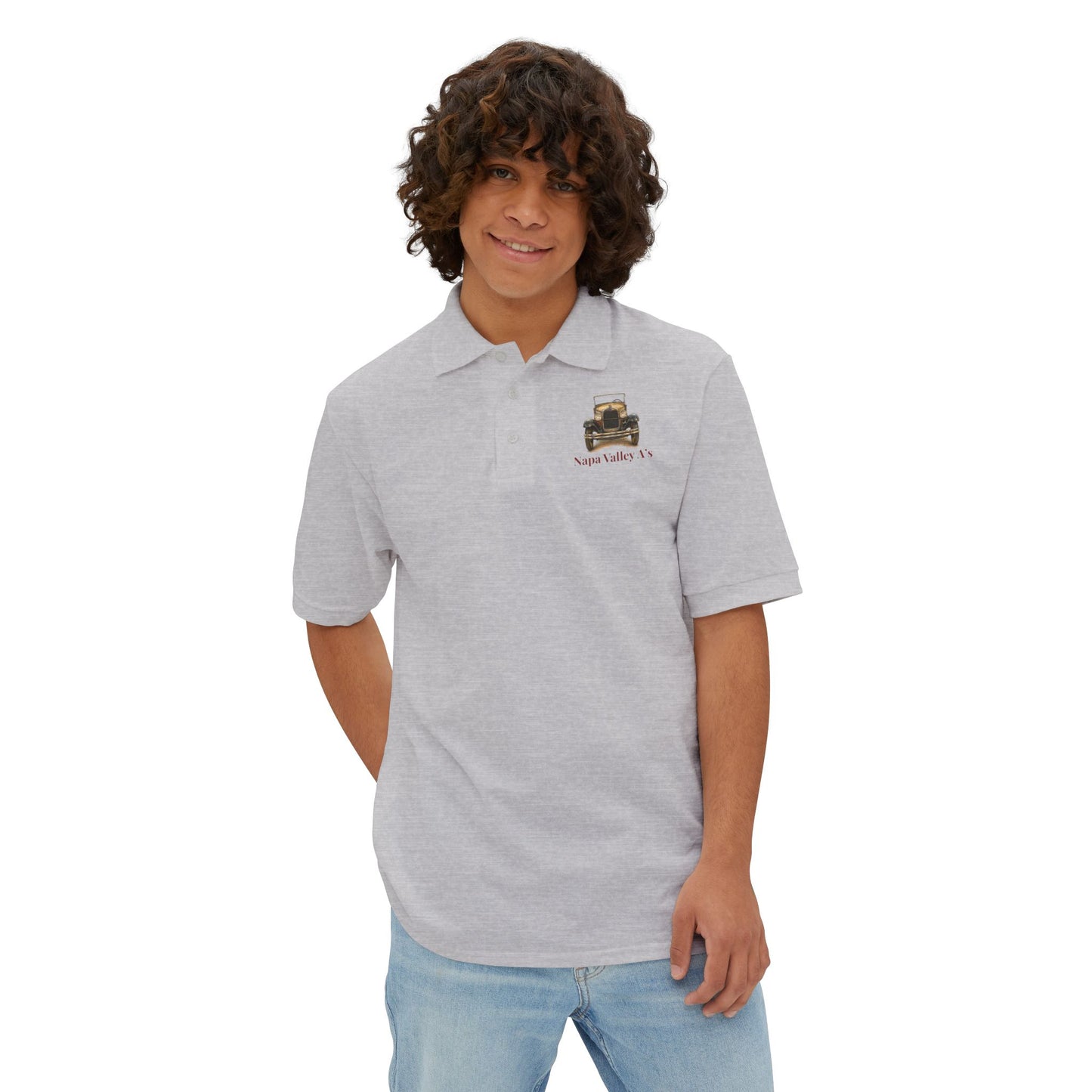 Napa Valley A's Classic Cotton Polo - Small Chest Logo and Large Back Logo