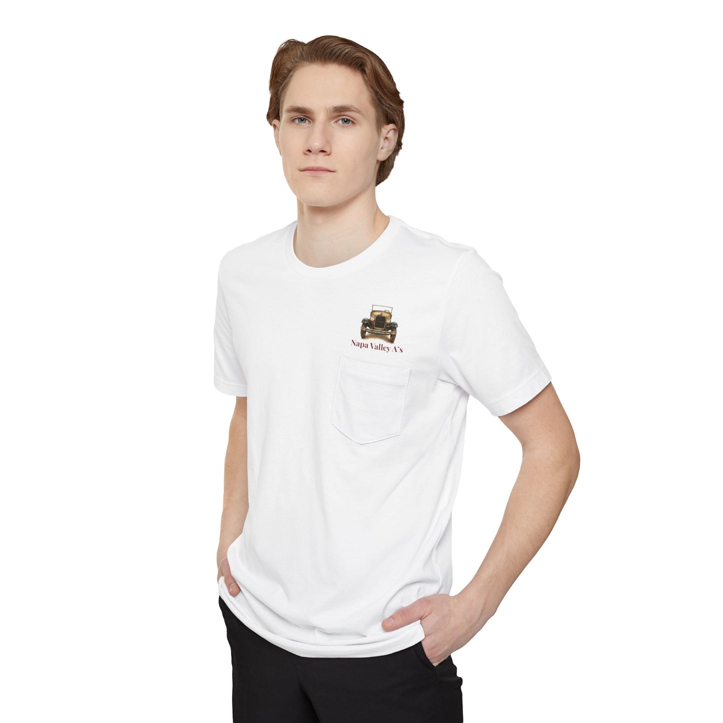 Napa Valley A's Pocket T-Shirt — Small Front Logo and Large Back Logo