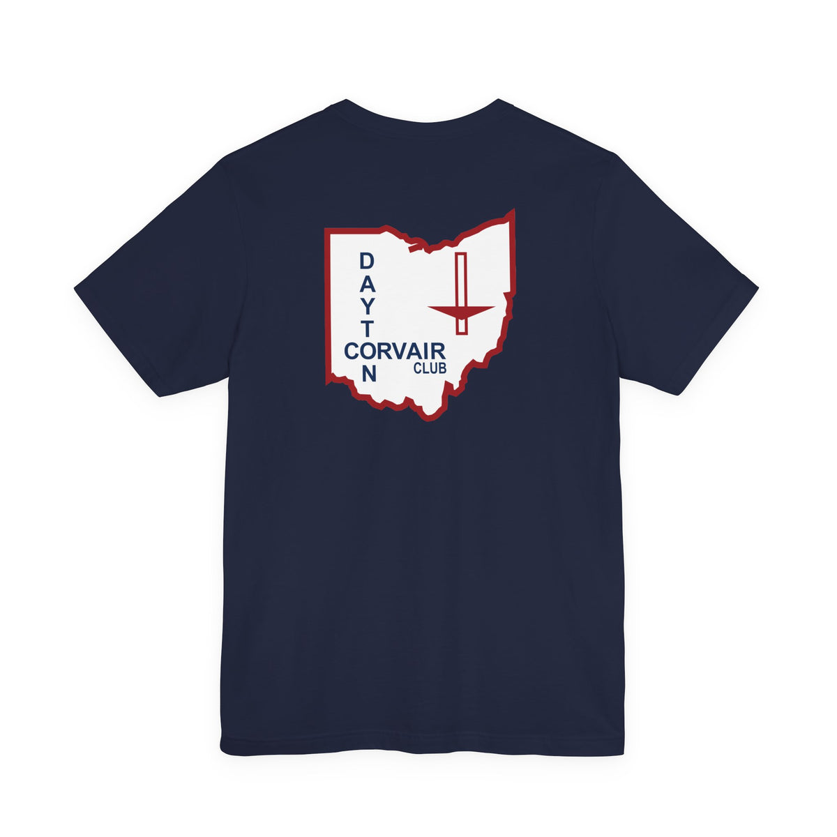 Dayton Corvair Club T-Shirt Unisex Jersey Short Sleeve Tee - Front and Back Logos