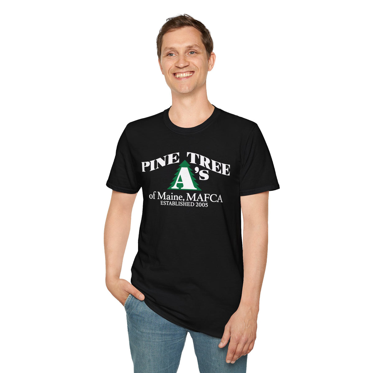 Pine Tree A's of Maine, MAFCA T-Shirt — Unisex Softstyle T-Shirt