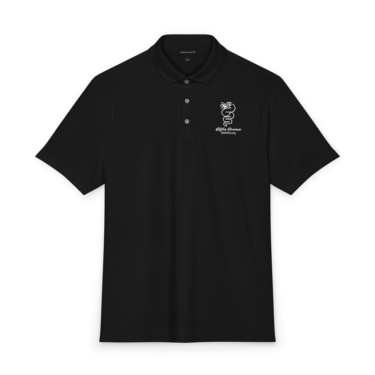 DVAROC.org Men's Embroidered Polo Shirt - Small White Logo