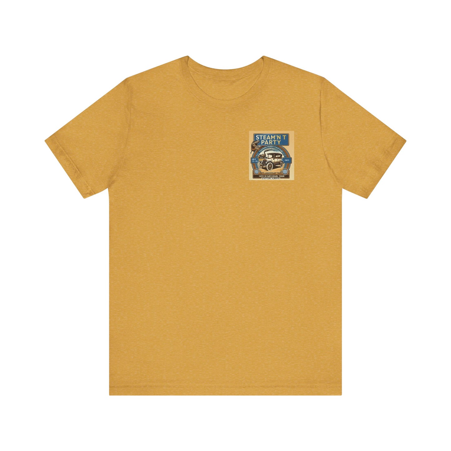Foothills Model T Ford Club STEAM'N T PARTY (front and back logos) Unisex Short Sleeve Shirt