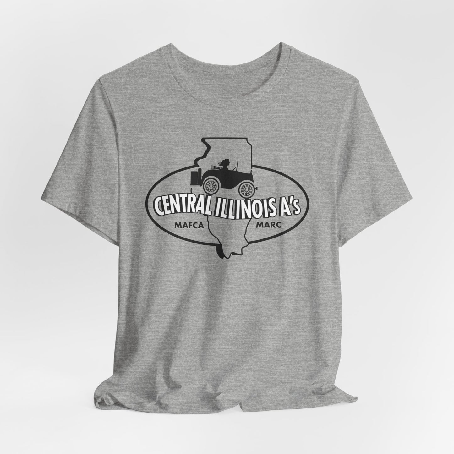 Central Illinois A's Vintage Car T-Shirt - Unisex Jersey Short Sleeve Tee