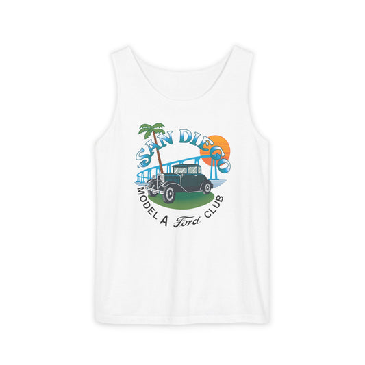 San Diego Model A Ford Club Tank Top — Unisex Garment-Dyed Tank Top
