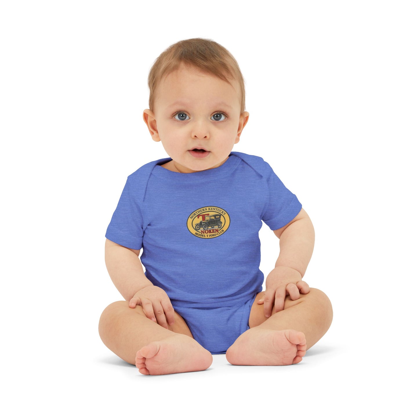 Infant Onesie with NoKen Model T Club logo - Baby Adventure Bodysuit