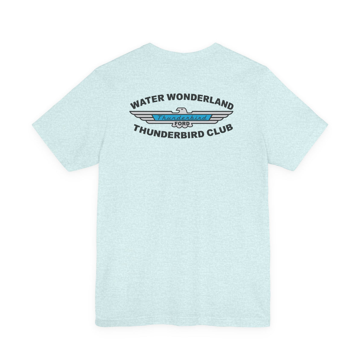 Water Wonderland Thunderbird Club T-Shirt Front and Back Logos – Unisex Soft Short Sleeve Tee