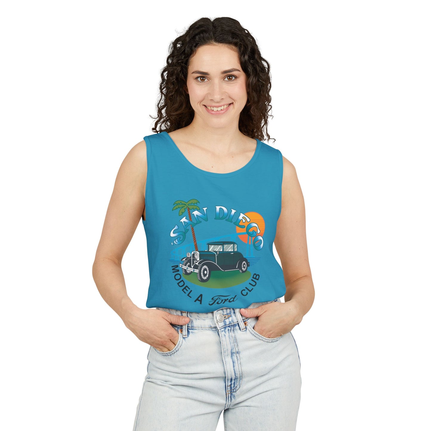 San Diego Model A Ford Club Tank Top — Unisex Garment-Dyed Tank Top
