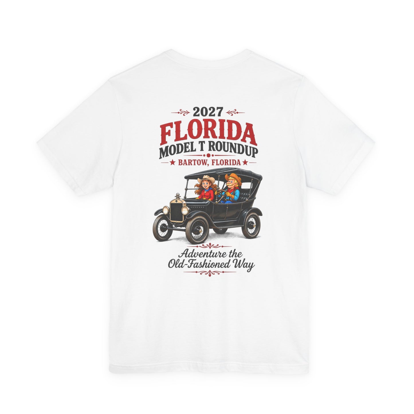 Florida Model T Roundup 2027 Soft-Style T-Shirt - Front and Back Graphics