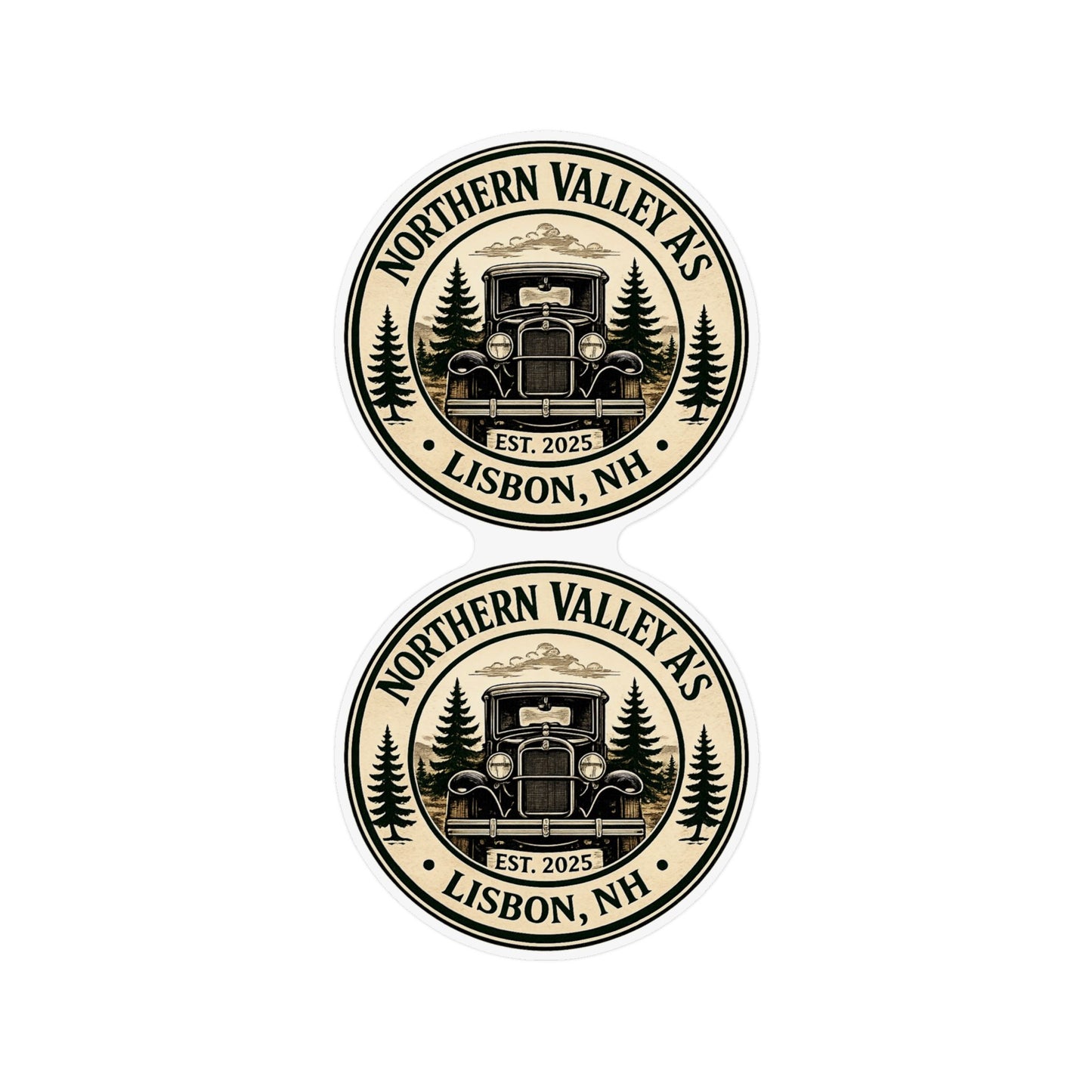 Northern Valley A's Car or Trailer Magnets — Two 12" x 12" Large Round Magnets Great for Touring