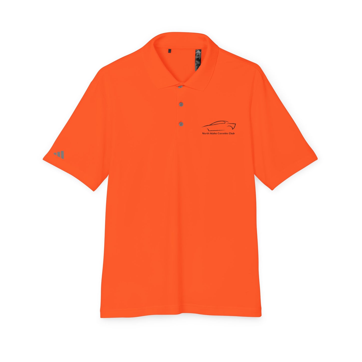 North Idaho Corvette Club Black Embroidered Polo — adidas Unisex Performance Polo
