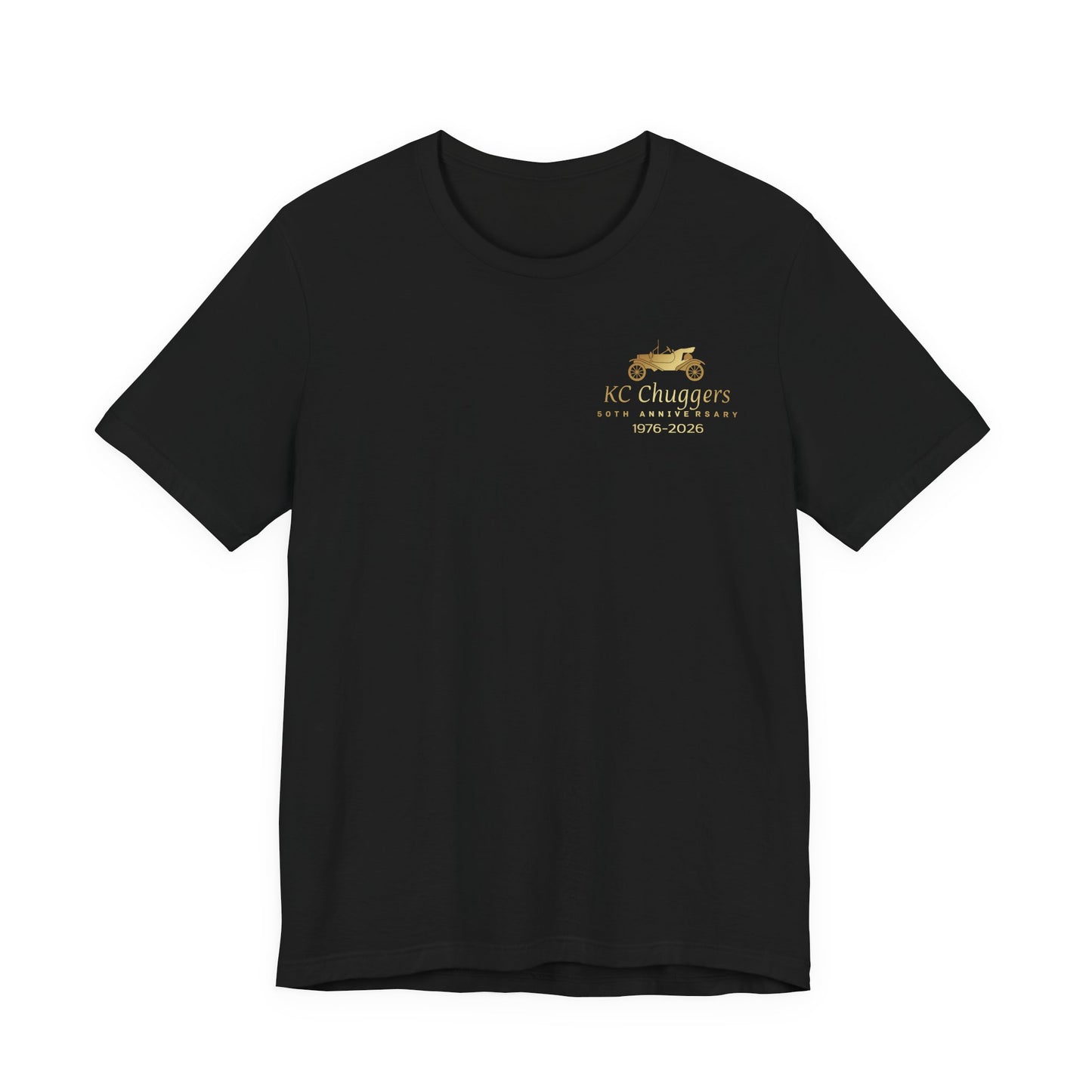 KC Chugging 50th Anniversary Logo Unisex Jersey Short Sleeve T-Shirt - Chest and Back Logos
