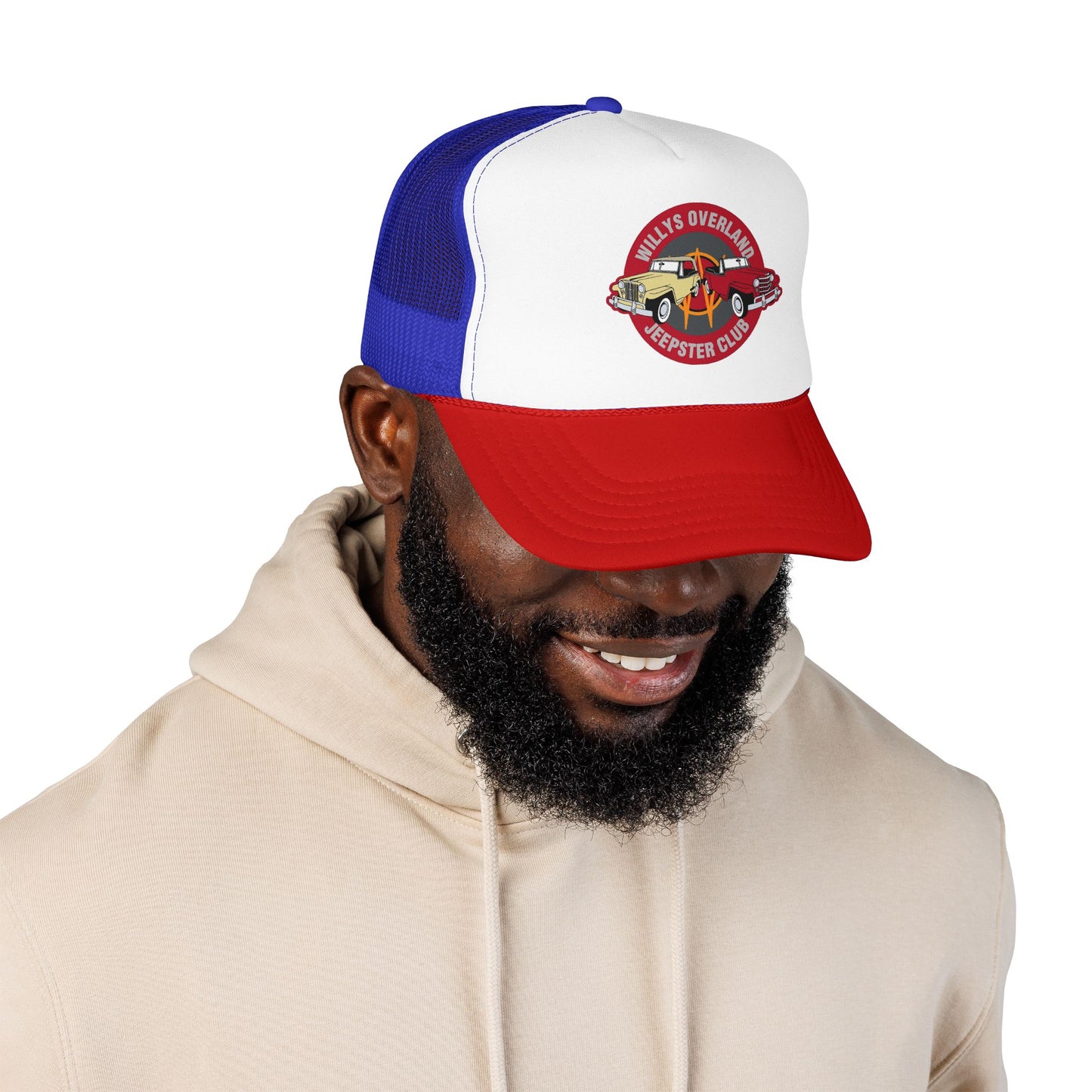 Willys Overland Jeepster Club Printed Trucker Hat
