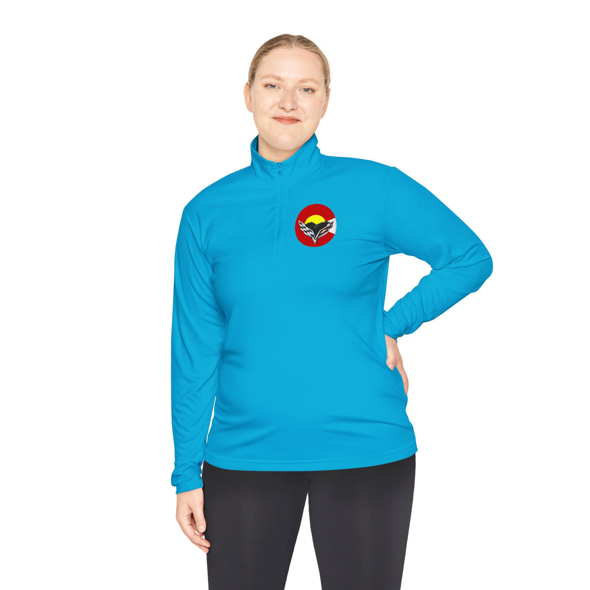Central Colorado Corvette Club Quarter-Zip Pullover — Printed Direct to Film Logos on Front and Back