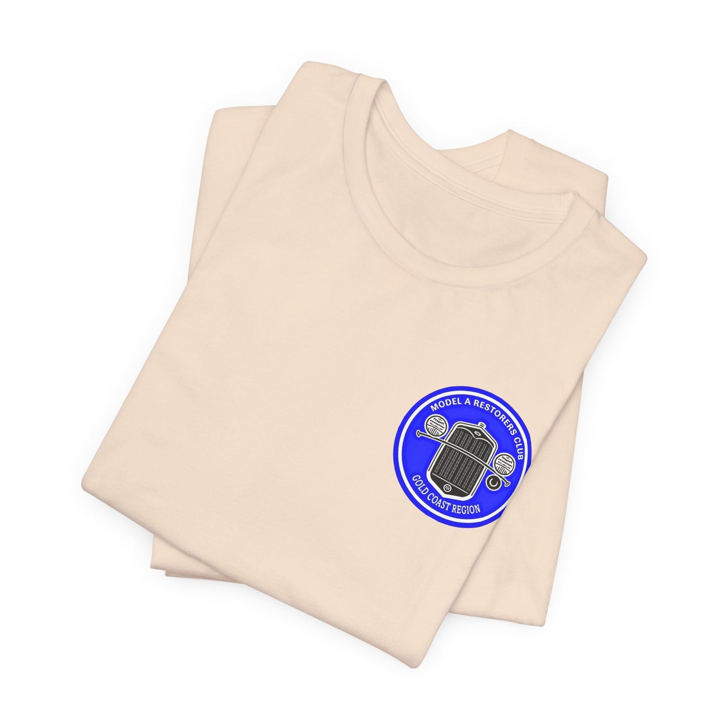 Gold Coast Region Model A Restorers Club T‑Shirt (small logo on front & large logo on back)