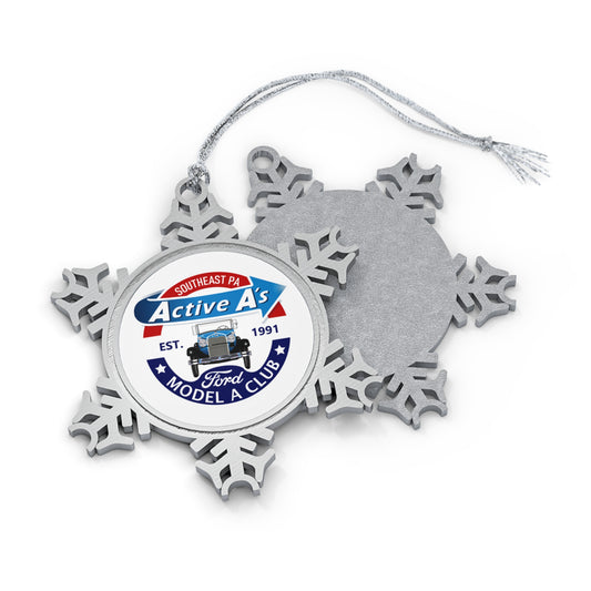 Active A's Ford Model A Club Pewter Snowflake Ornament —  Holiday Decoration