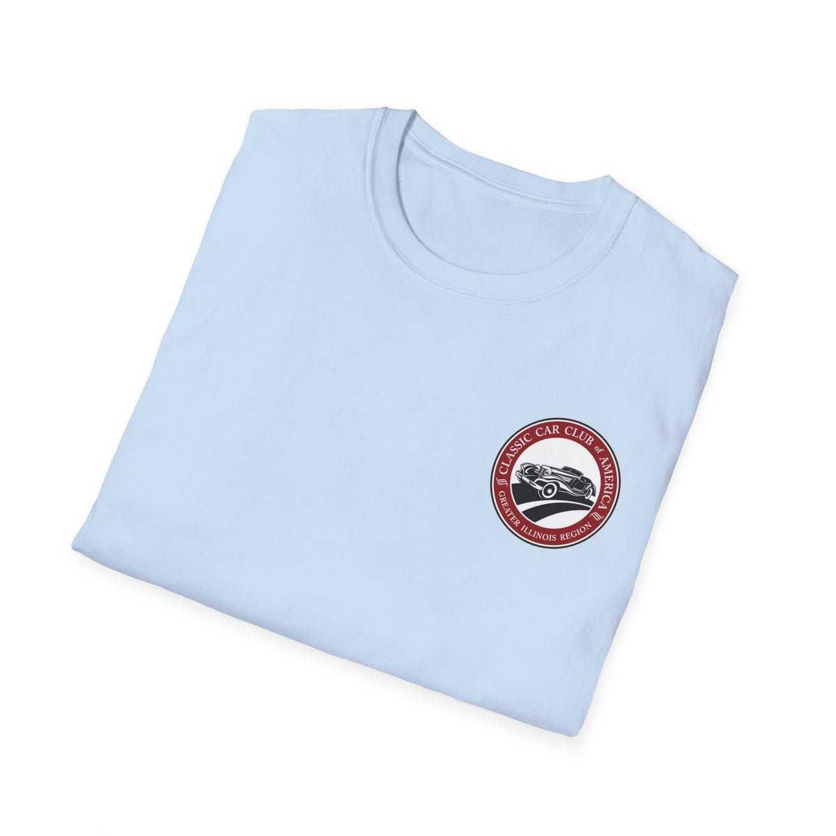 Classic Car Club of America Greater Illinois Region — Unisex Softstyle T-Shirt Front and Back Logos