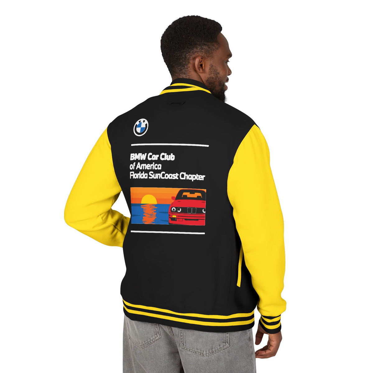 BMW Car Club of America Florida SunCoast Chapter Letterman Jacket - Front and Back Logos