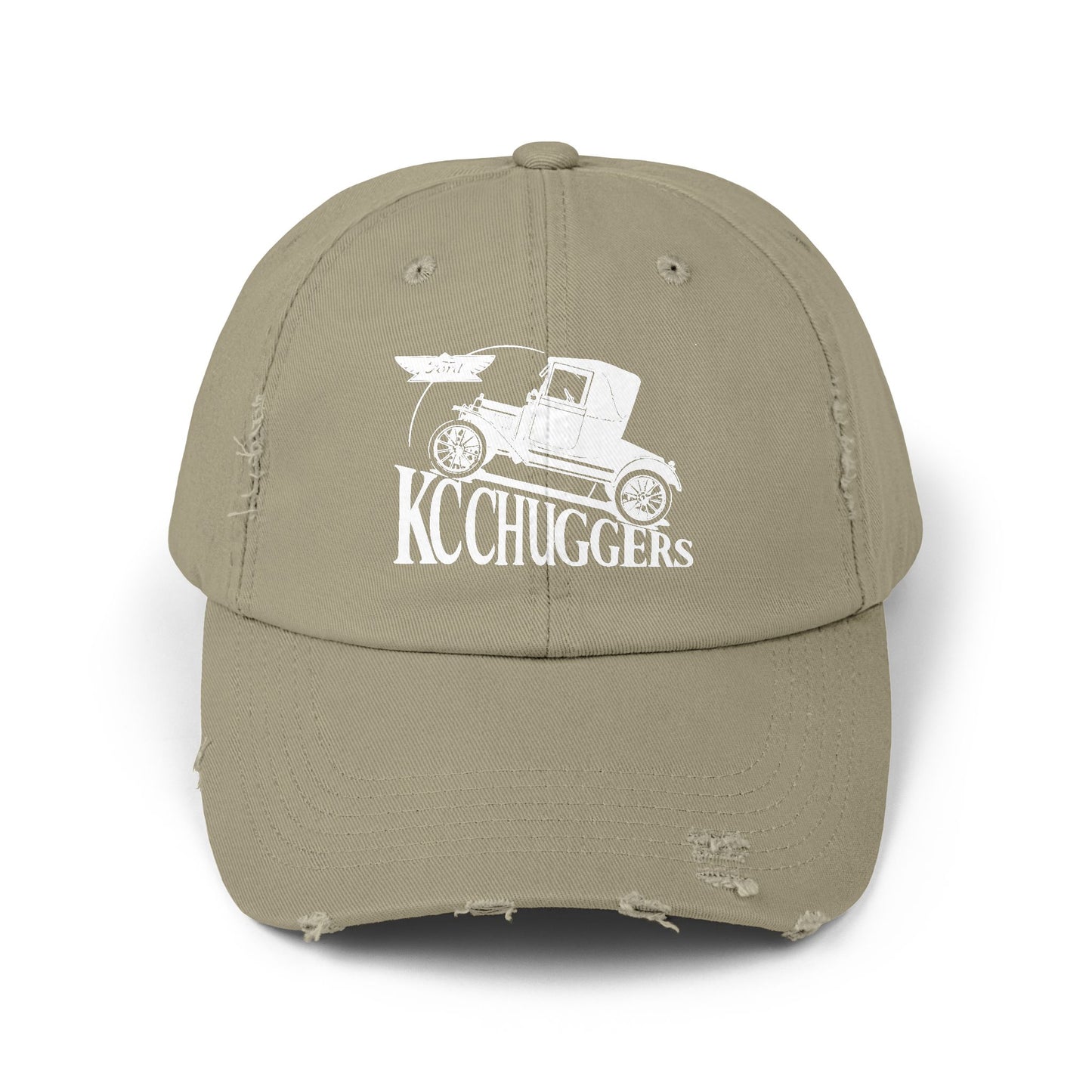 Distressed Logo Cap — KC Chuggers Vintage-Style Black Baseball Hat