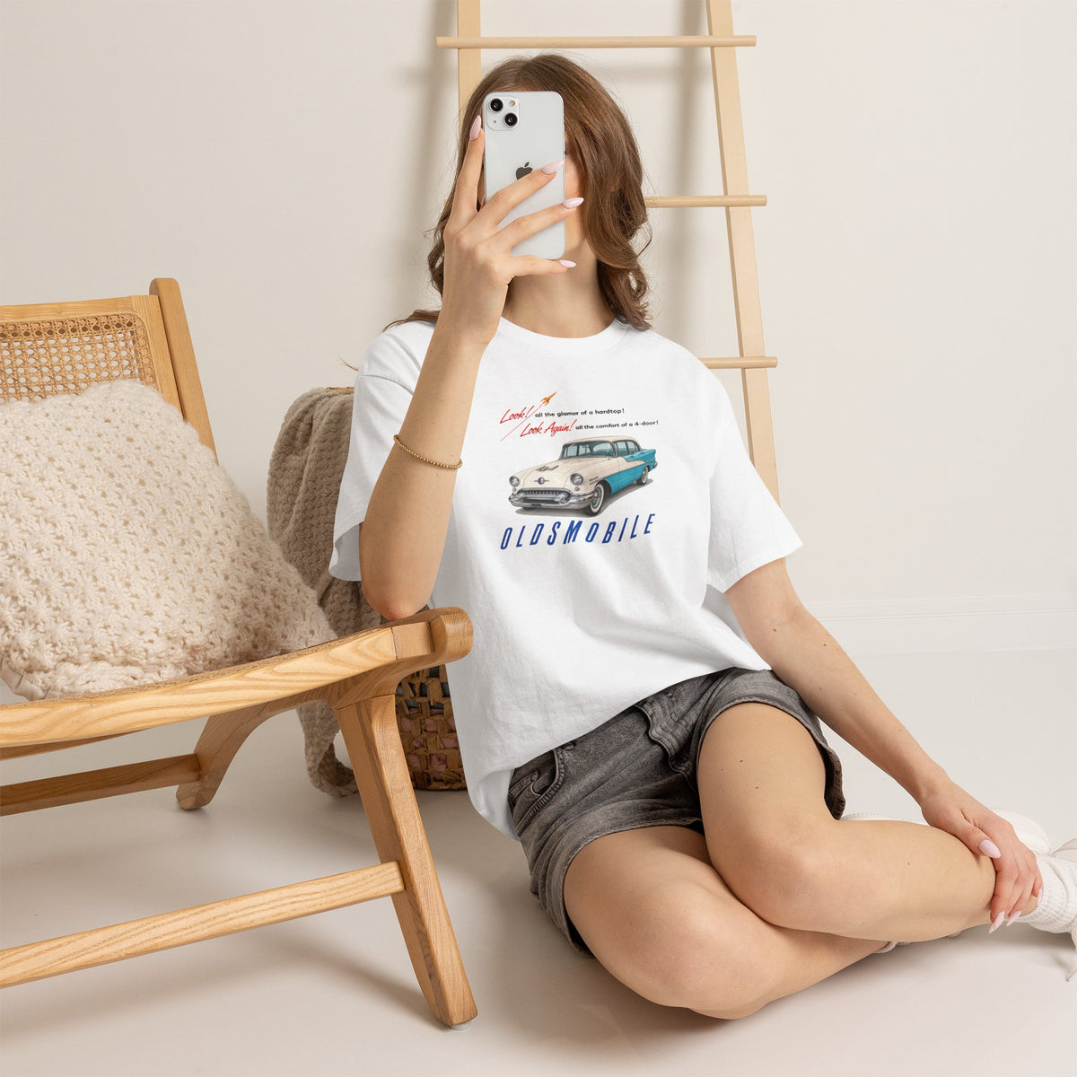 Oldsmobile Retro 1950s Cruiser Graphic T-Shirt - Unisex Heavy Cotton Tee (TeresaT)