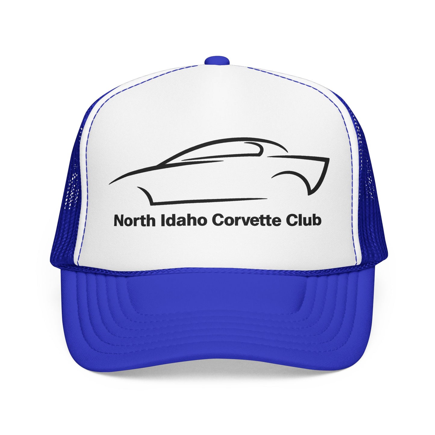 North Idaho Corvette Club Printed Trucker Hat – Classic Car Outline Foam Cap