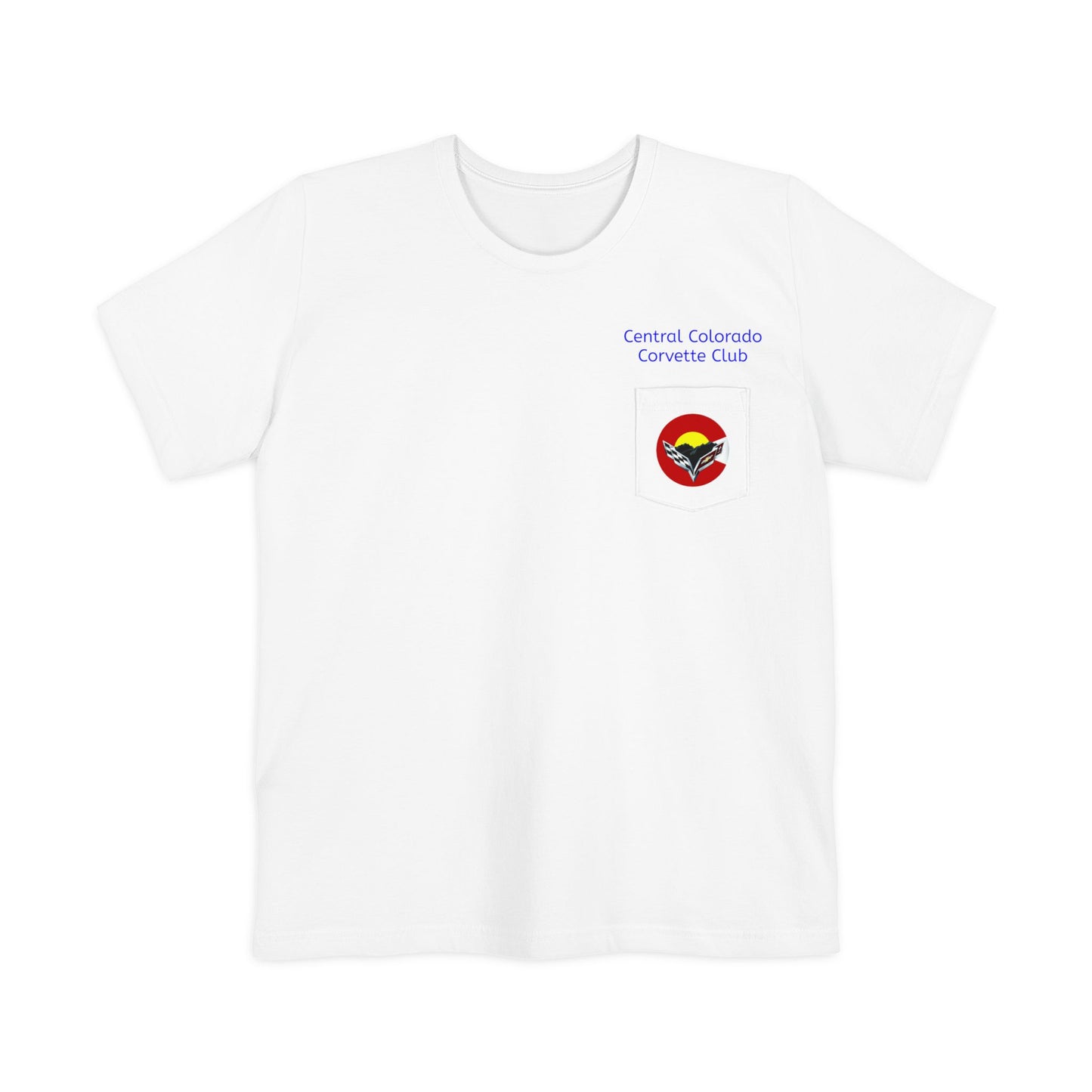 Central Colorado Corvette Club Pocket T-Shirt — Front & Back Logos