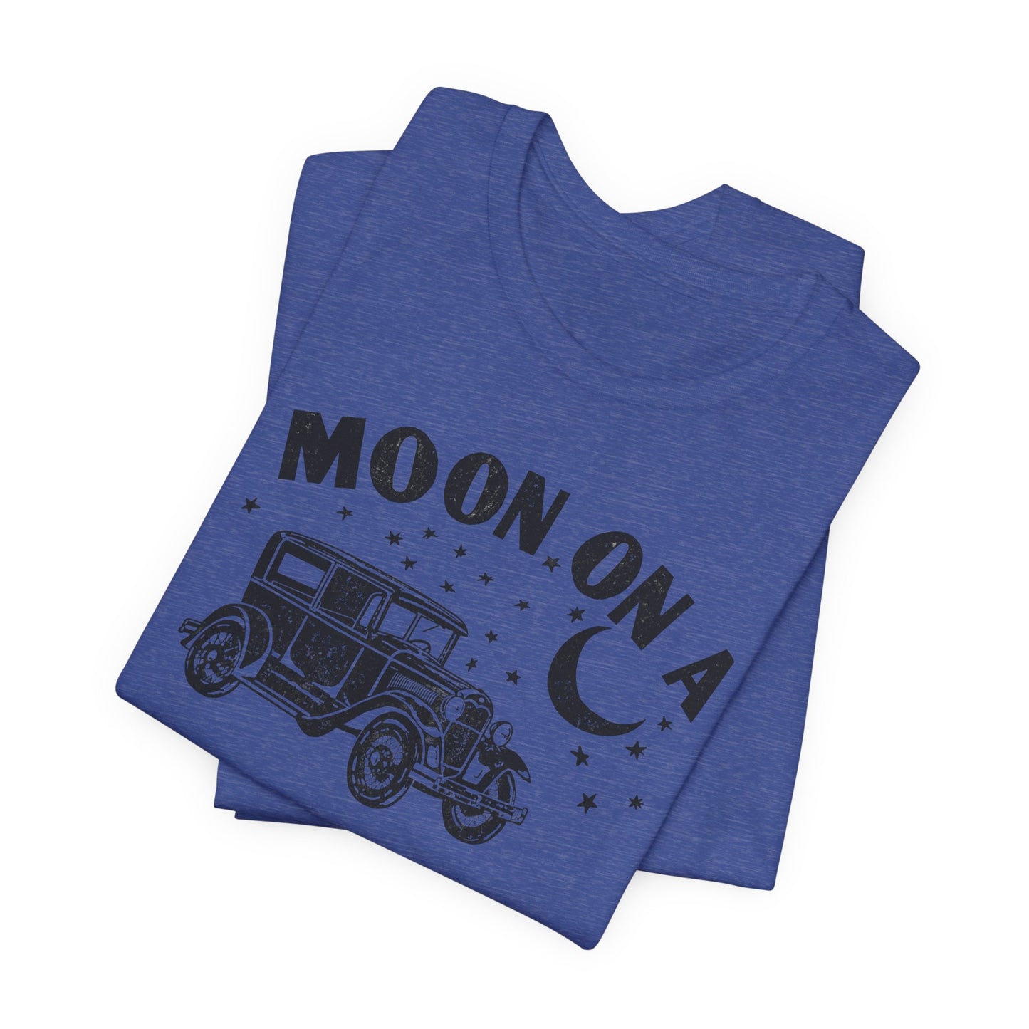 Moon On A Vintage Car T-Shirt — Retro Moon Graphic Tee