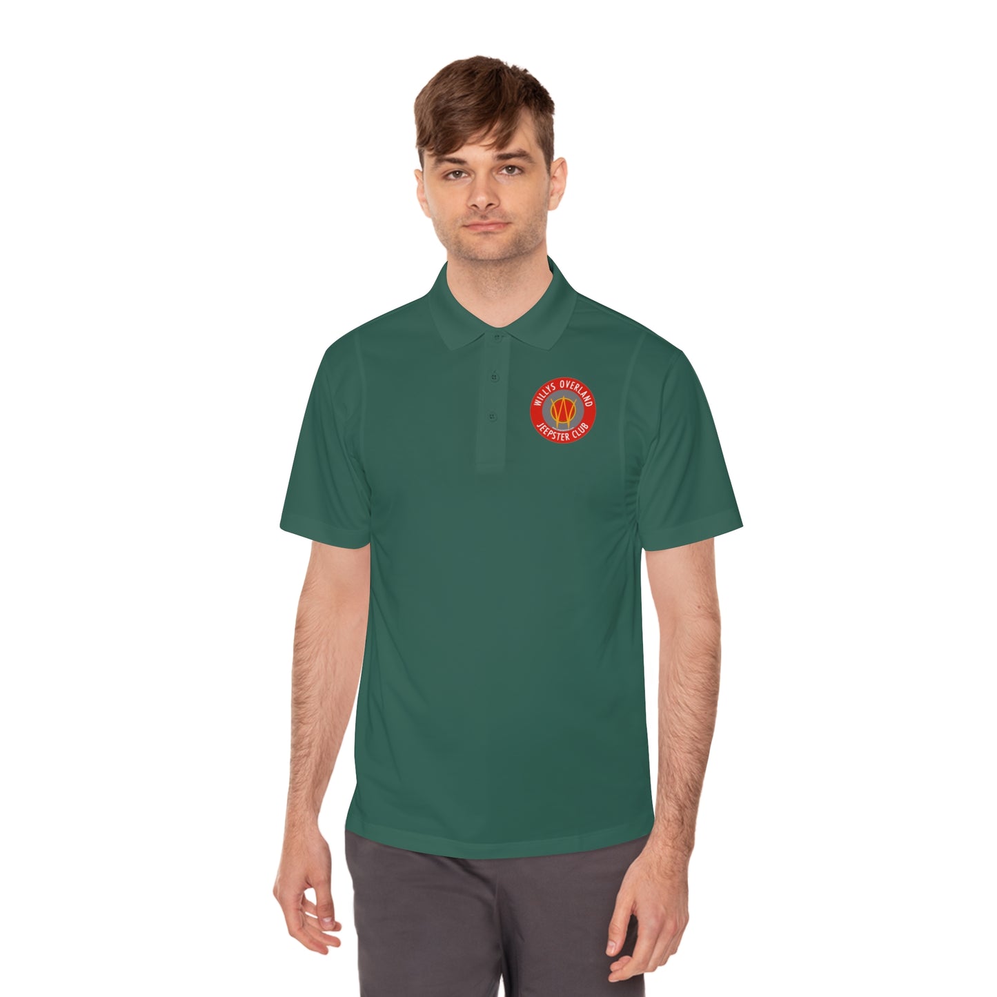 Willys Overland Jeepster Club Polo Shirt — Classic Car Club Printed Logo Polo