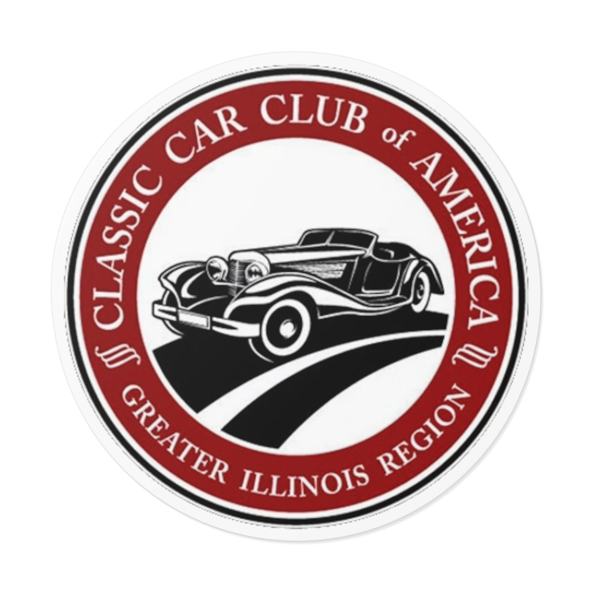 Classic Car Club of America Greater Illinois Region Round Vinyl Sticker