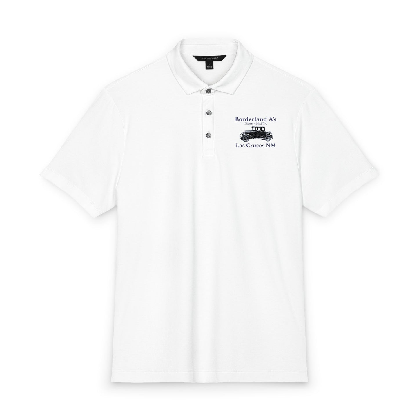 Borderland A's Men's Mercer+Mettle Stretch Jersey Polo — Embroidered Logo