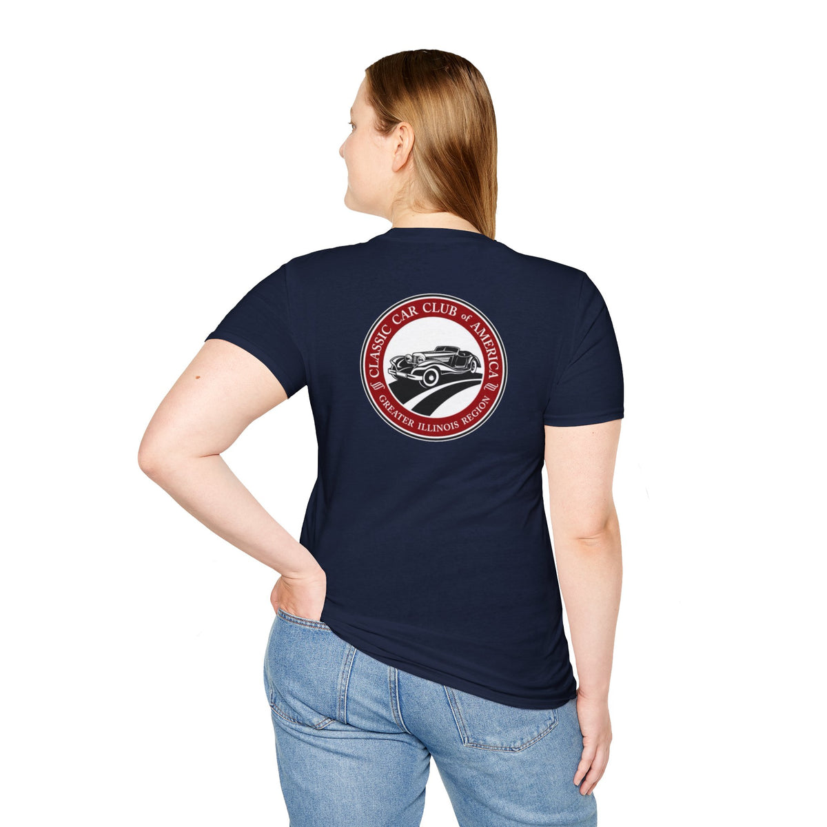 Classic Car Club of America Greater Illinois Region — Unisex Softstyle T-Shirt Front and Back Logos