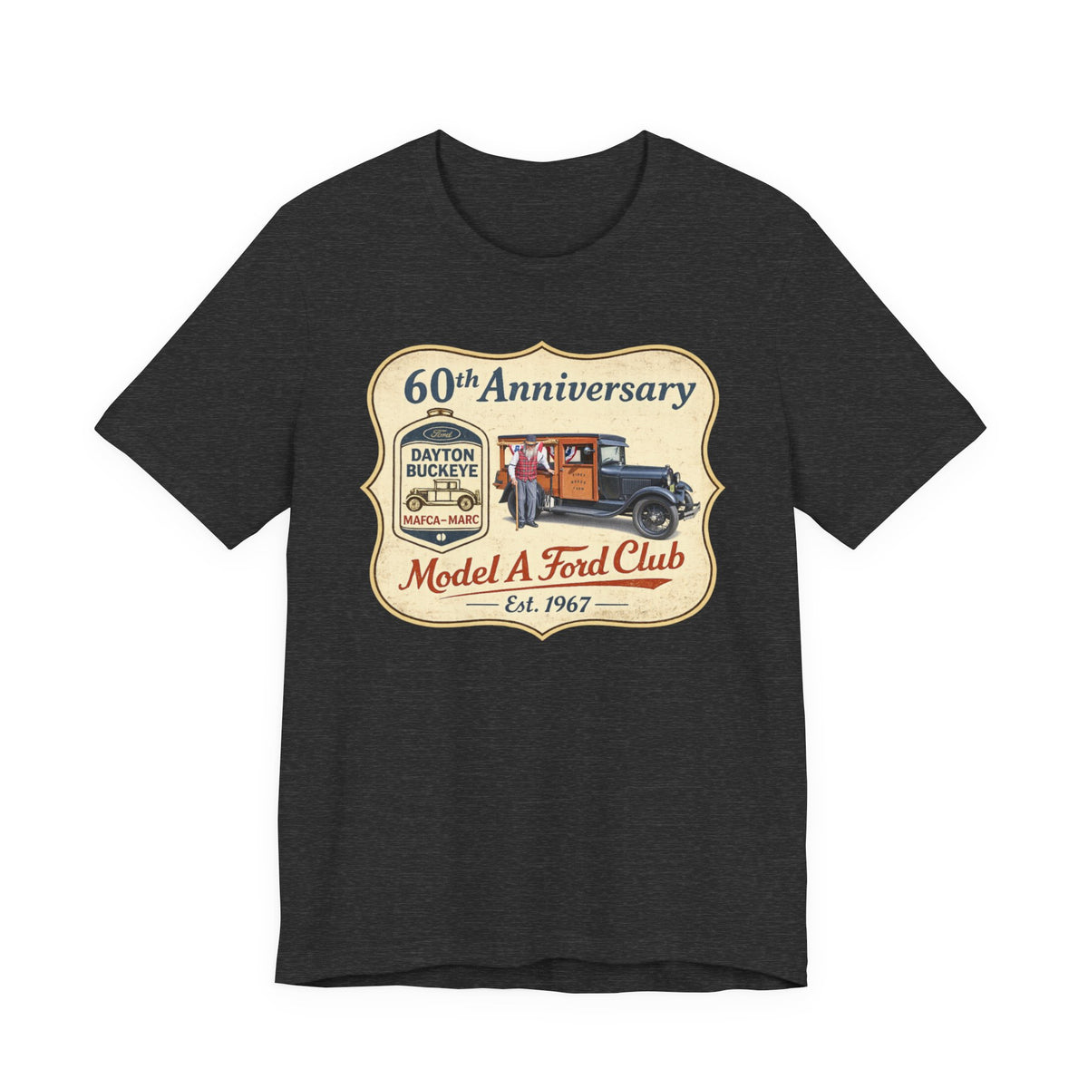 Dayton Buckeye Model A Ford Club 60th Anniversary Tee (Piney Wood Farm) - Unisex Soft Short Sleeve Tee