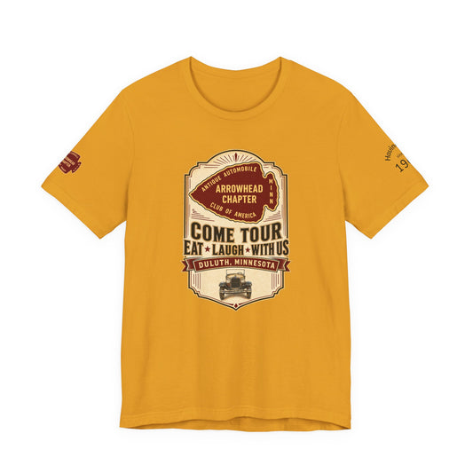 Arrowhead Chapter Tee — "Come Tour, Eat Laugh With Us" Vintage Club Shirt