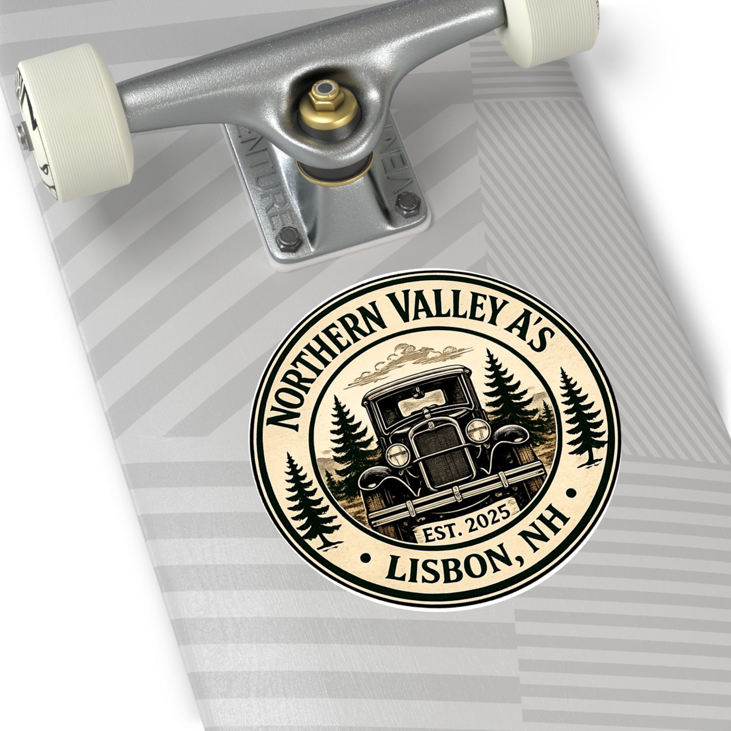 Northern Valley A’s Round Vinyl Sticker — Great for Car Windshields