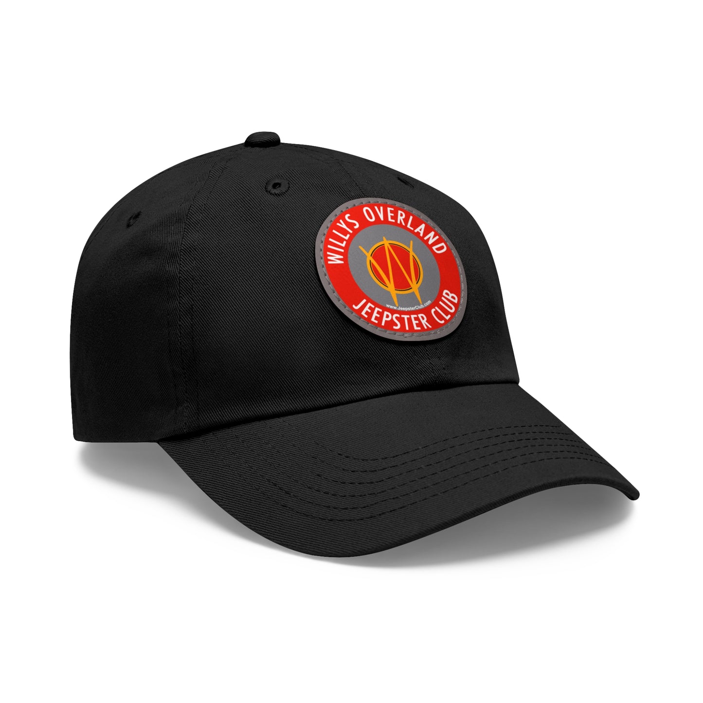 Willys Overland Jeepster Club Leather Patch Printed Dad Hat