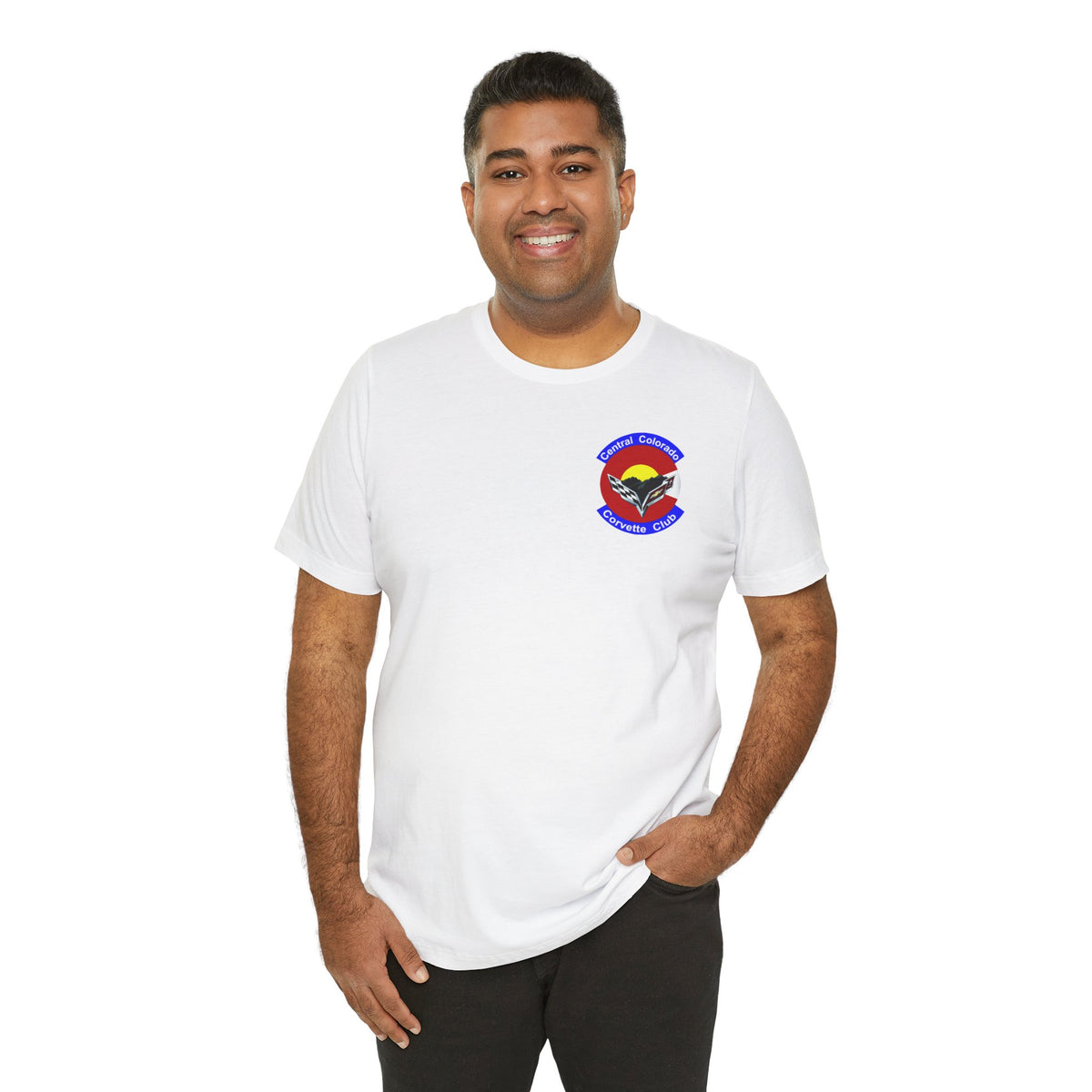Central Colorado Corvette Club Screen Printed T‑Shirt — Front and Back Logos