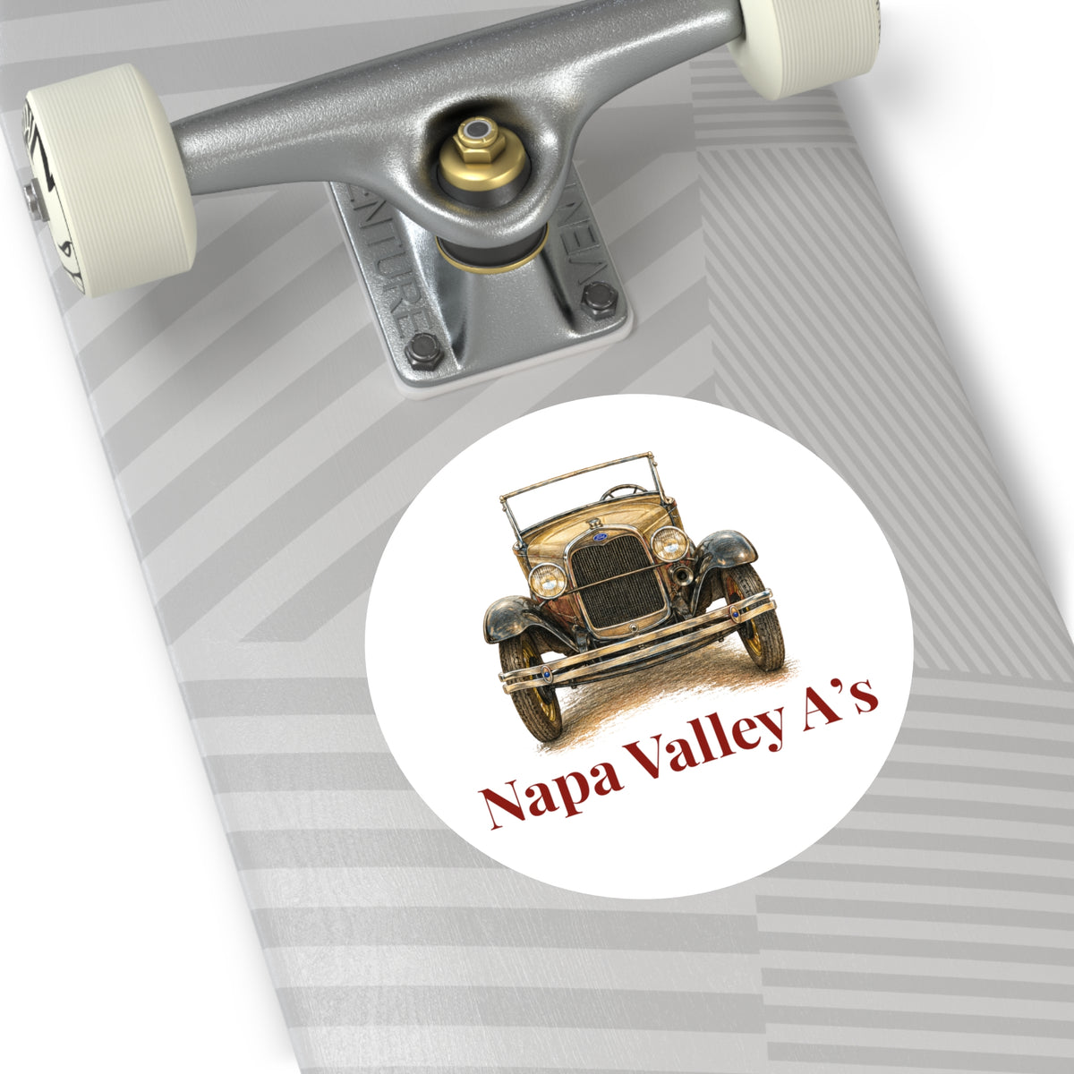 Napa Valley A's Round Vinyl Sticker — Great for Windshields!